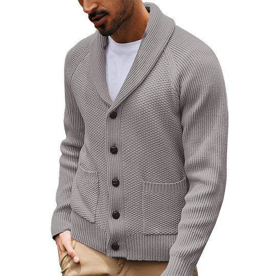 Herren Strickjacke mit strukturiertem Design und praktischem Schalkragen EB
