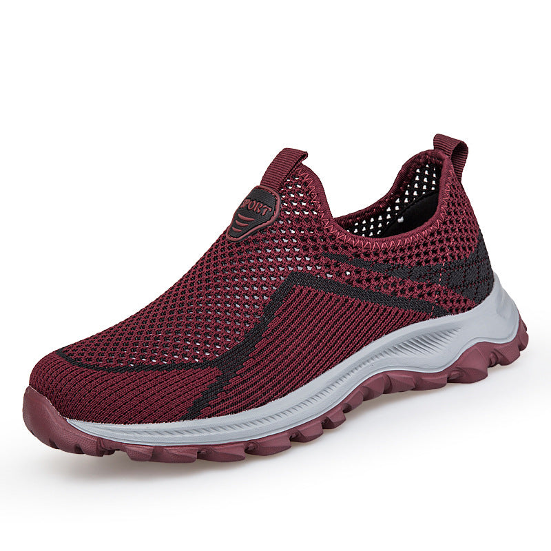 Damen Bequeme Slip-On Lauf-Sneaker mit atmungsaktivem Obermaterial EB