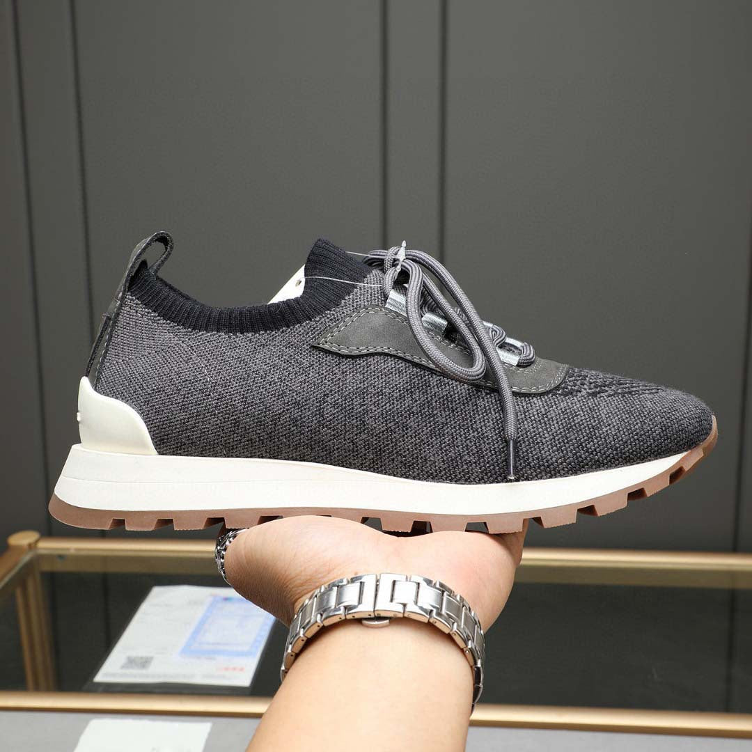 Damen Sportliche Strick-Sneaker mit atmungsaktiver Oberfläche und elastischem Schnürsystem EB