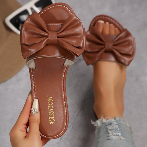 Damen elegante Slipper mit großzügigem Schleifen-Detail EB