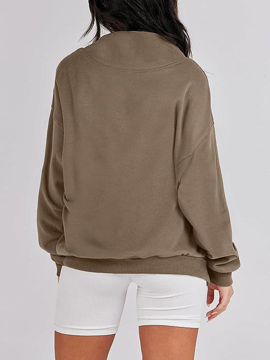 Damen lässiger Oversized Pullover mit schmalem Bund EB