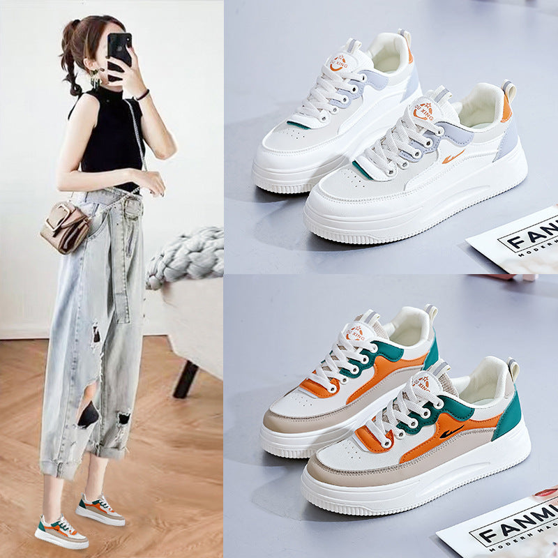 Damen Modische Sneakers mit erhöhtem Plateau und atmungsaktiver Sohle EB