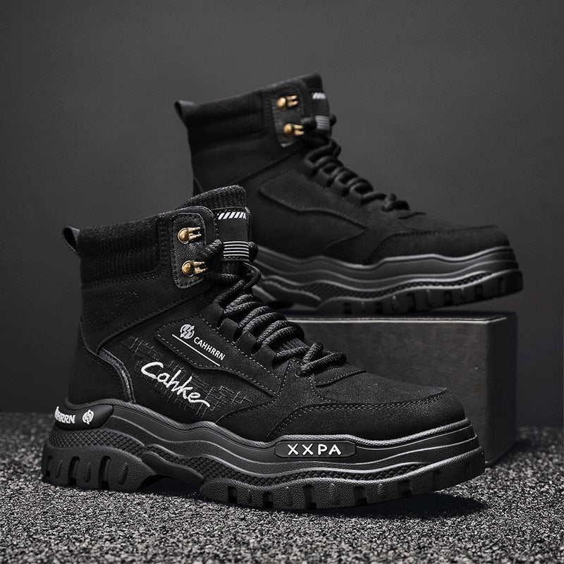 Damen trendige und robuste High-Top Boots mit gepolsterter Knöchelpartie und rutschfester Sohle EB
