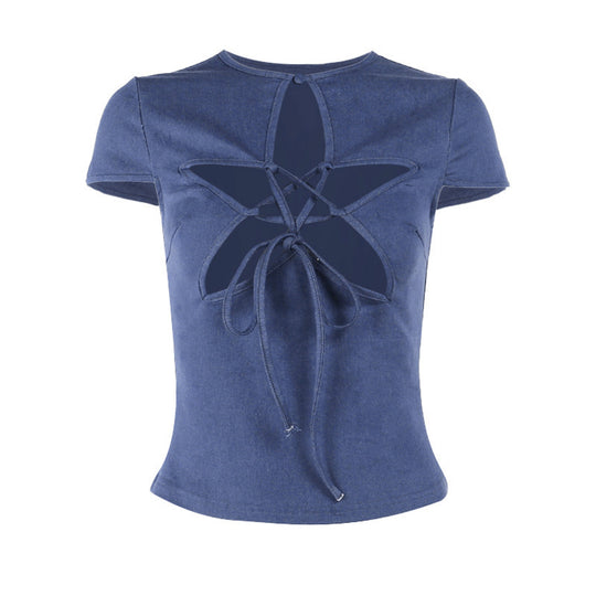 Damenoberteil mit einzigartigem Cut-Out-Design und eleganter Schnürung EB