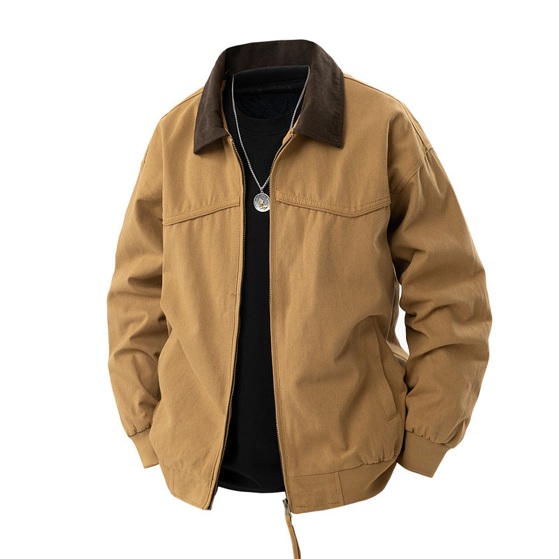 Herren leichte Utility-Jacke mit Stehkragen und praktischen Taschen EB