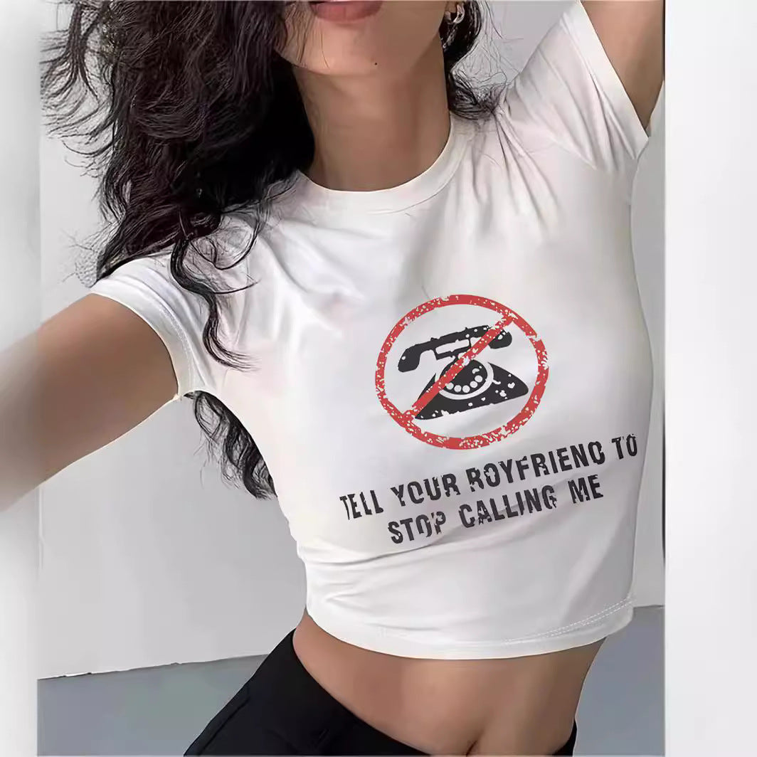 Damen Crop-T-Shirt mit Ihrem kreativen Spruch EB