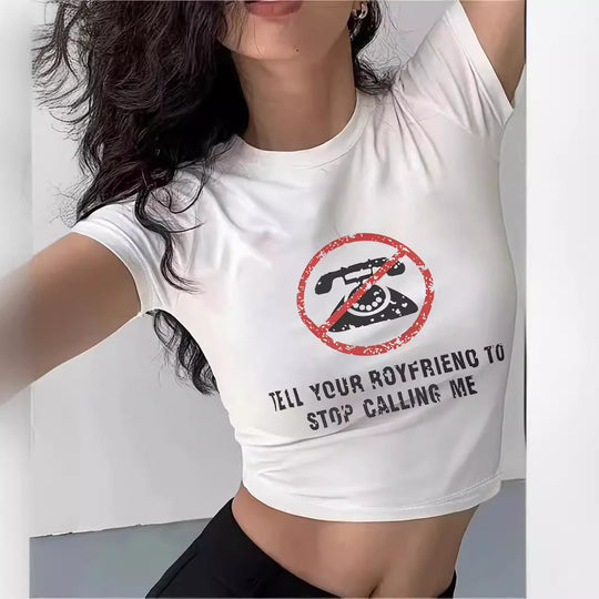 Damen Crop-T-Shirt mit Ihrem kreativen Spruch EB