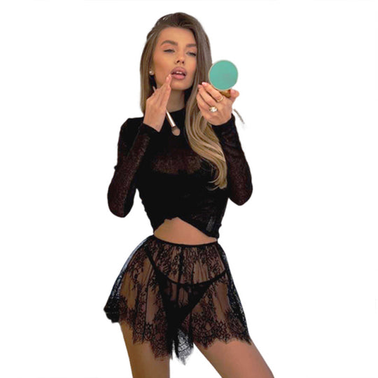 Damen Spitzen-Shorts mit zarter Blumenstickerei und elastischem Bund EB