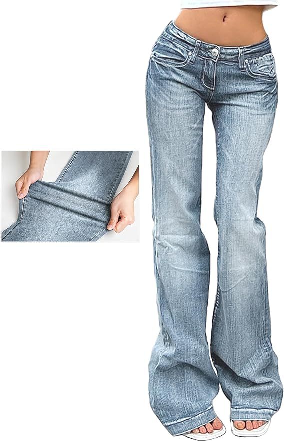 Damen Bootcut-Jeans mit flexibler Passform und hohem Bund EB