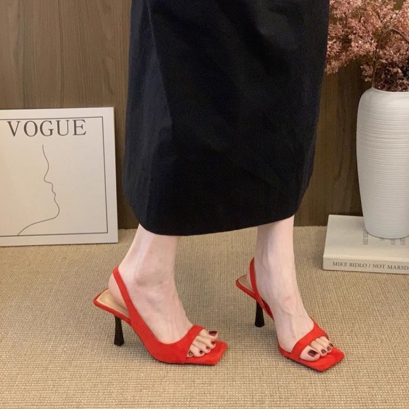 Damen Slingback High Heel Sandalen mit elegantem Punktedesign EB