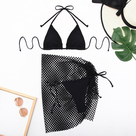 Damen Netzmuster Bikini-Set EB