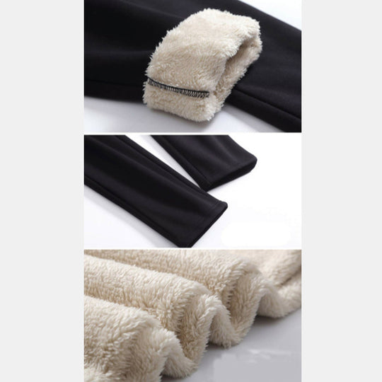 Damen nan gefütterte Thermo-Jogginghose mit Teddyfutter, elastischem Bund und Kordelzug EB