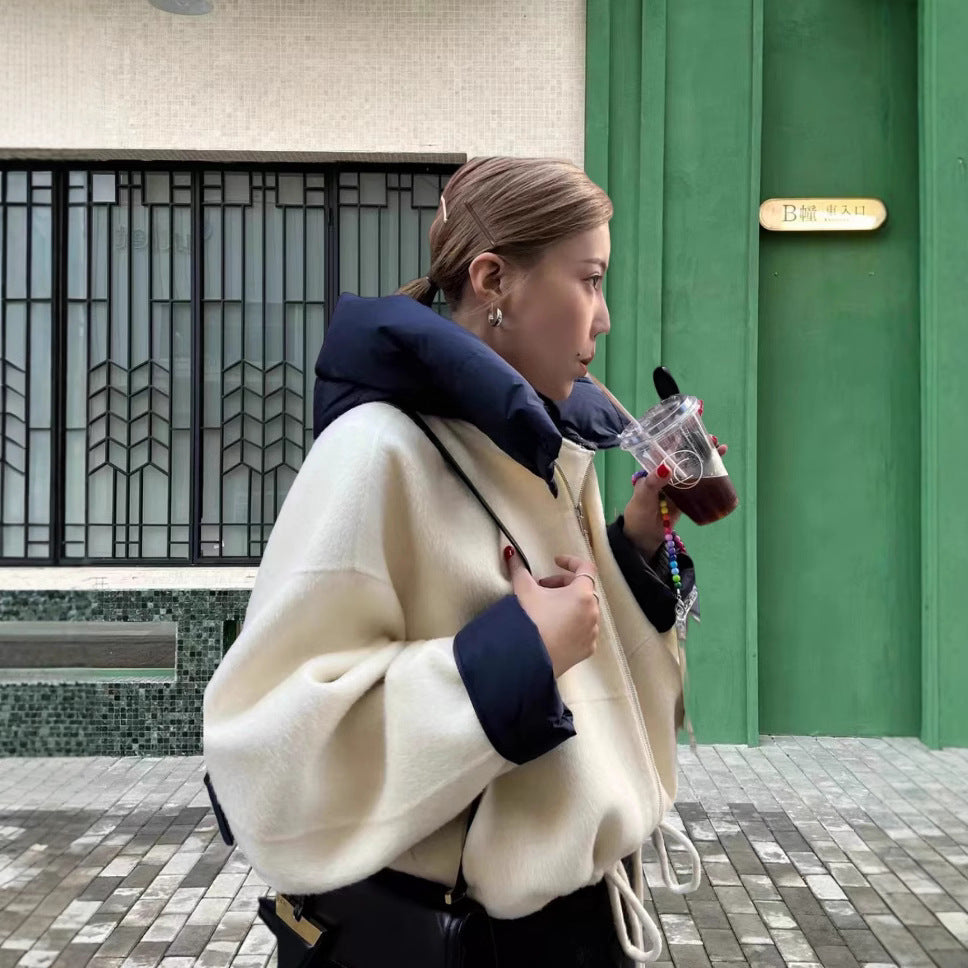 Damen modische Übergangsjacke mit kuscheliger Innenseite und verstellbarem Saum EB