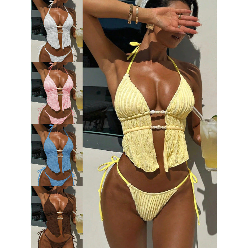 Damen Triangel-Bikini mit raffiniertem Wickeloberteil EB