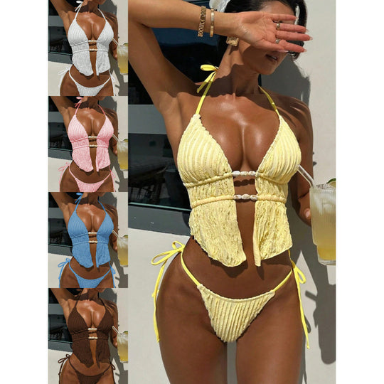 Damen Triangel-Bikini mit raffiniertem Wickeloberteil EB
