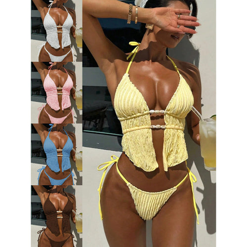Damen Triangel-Bikini mit raffiniertem Wickeloberteil EB