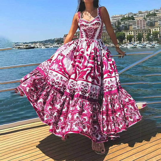 Damen Maxikleid mit elegantem, floralen Print EB