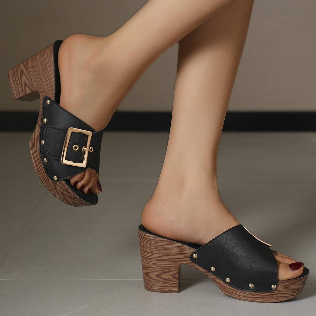 Damen Wedge-Sandalen mit eleganter Schnalle EB
