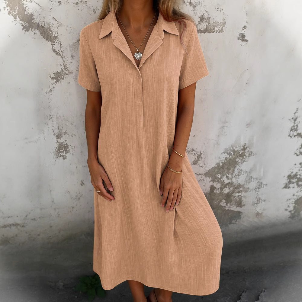 Damen Hemdkleid aus leichtem Stoff mit Knopfdetails EB