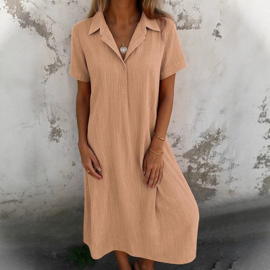 Damen Hemdkleid aus leichtem Stoff mit Knopfdetails EB