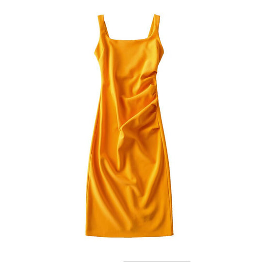 Damen figurbetontes Midi-Kleid mit elegantem Rüschendetail EB