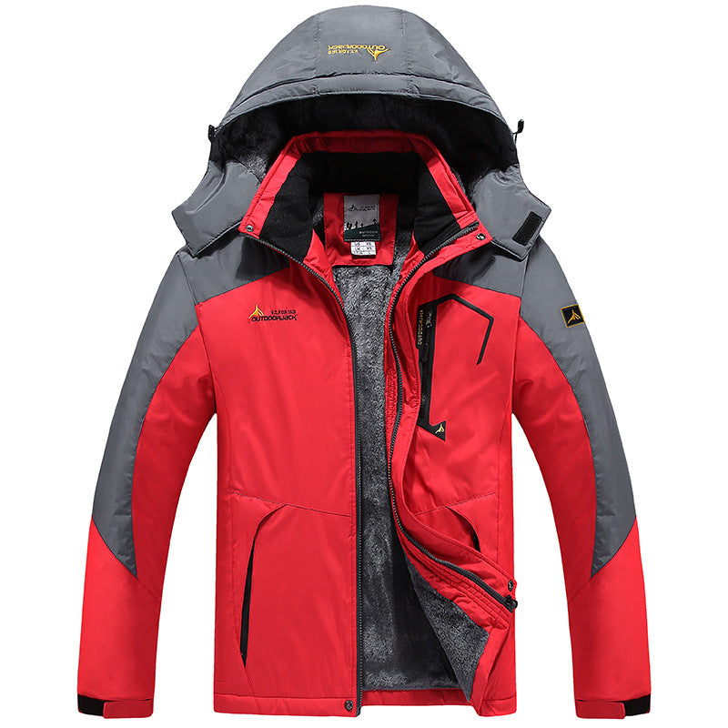 Herren multifunktionale wasserdichte Outdoorjacke mit abnehmbarem Fleece-Innenlayer und verstellbarer Kapuze EB
