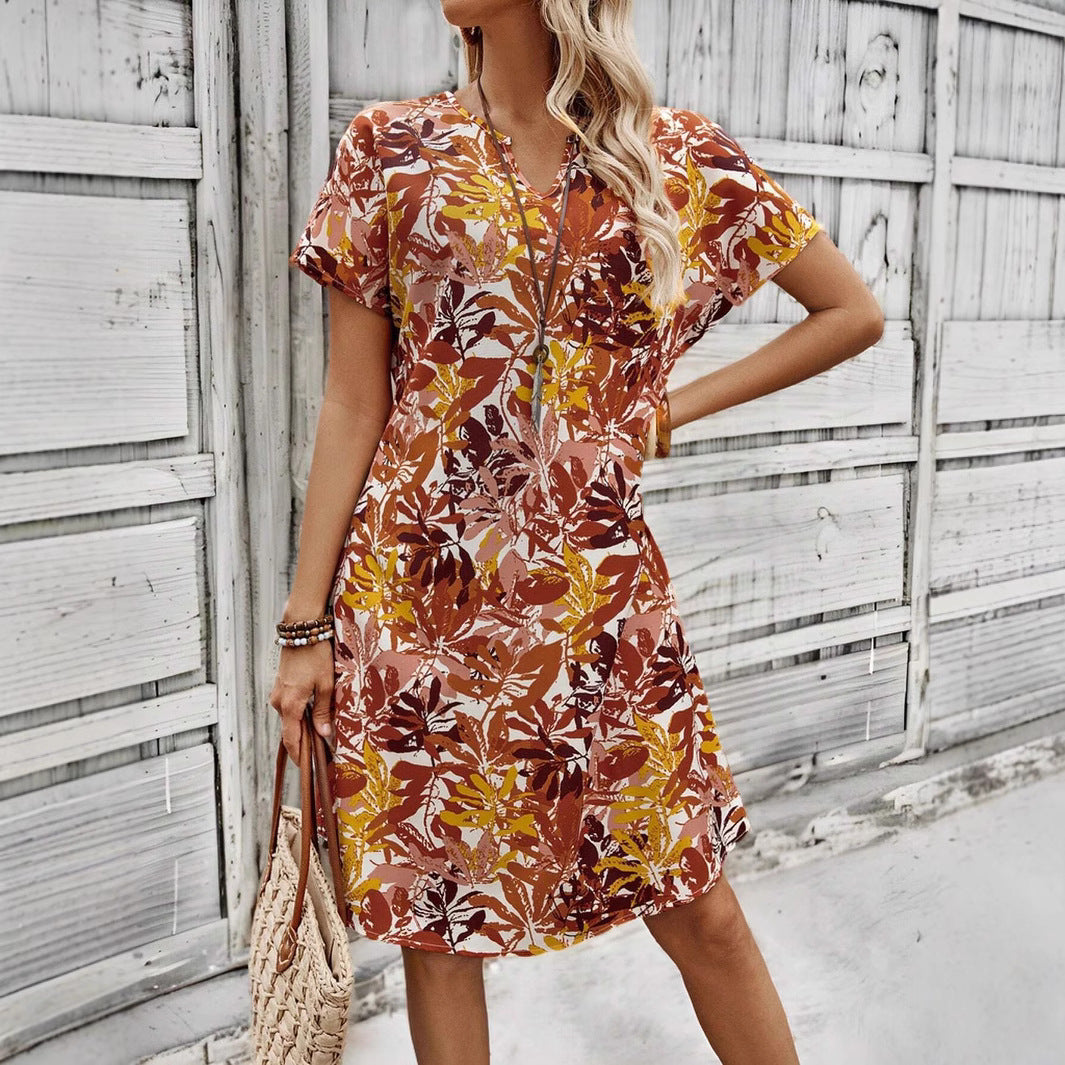 Damen leichtes Freizeitkleid mit floralem Design EB