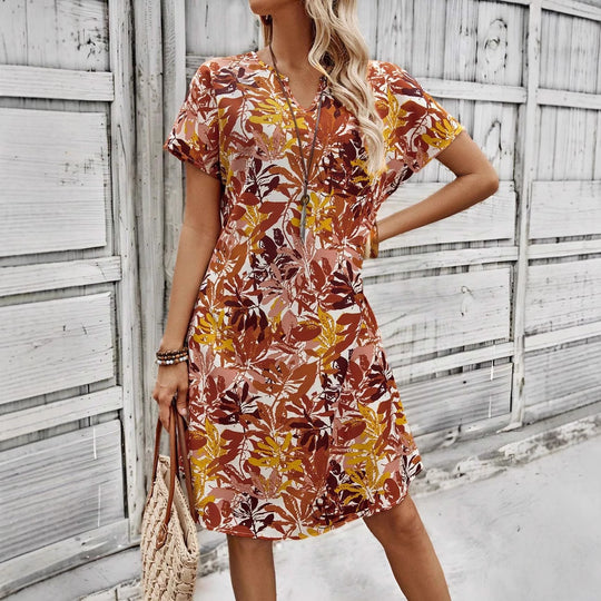 Damen leichtes Freizeitkleid mit floralem Design EB