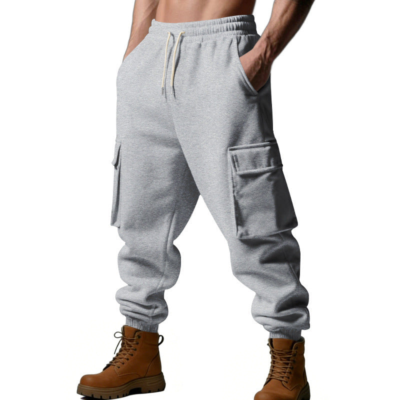 Herren Utility-Jogger mit Cargo-Taschen, Kordelzug und gerippten Bündchen EB