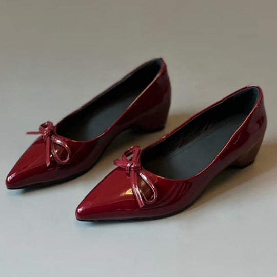 Damen elegante Pumps mit modischem Schleifenakzent und bequemer Passform EB