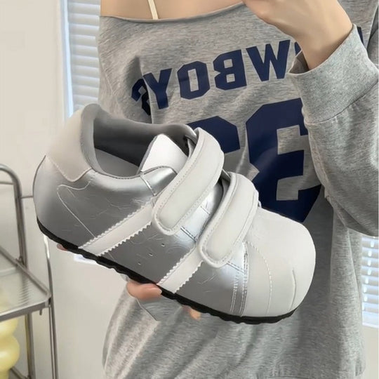 Damen Sportliche Sneaker mit verstellbarem Klettverschluss und gepolsterter Innensohle EB