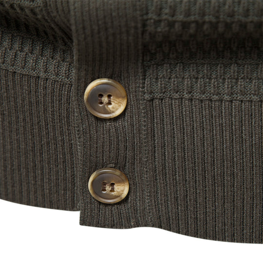 Herren Strickjacke mit modernem Zipper und stilvollen Knopfdetails EB