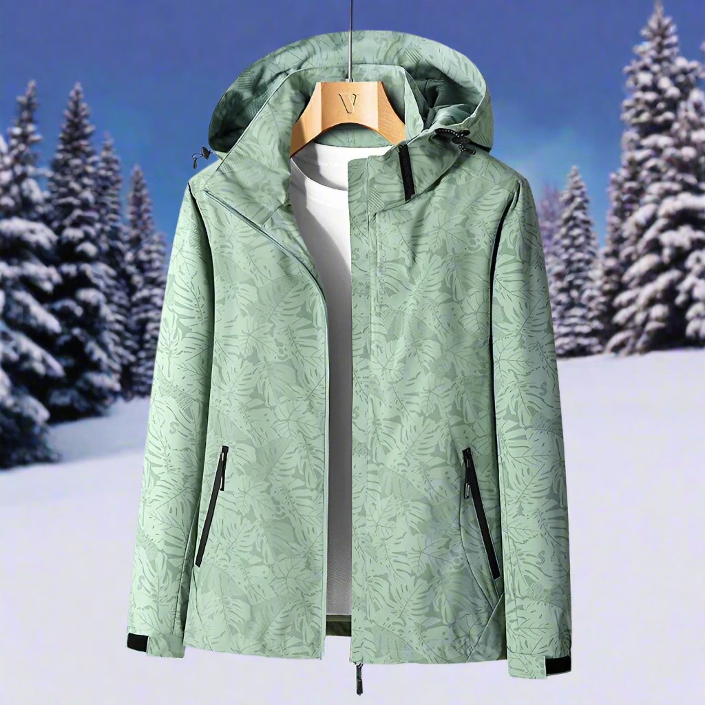 EB | Regenjacke - Leichtes Material - Kapuze & Reißverschluss - Verstellbare Bündchen