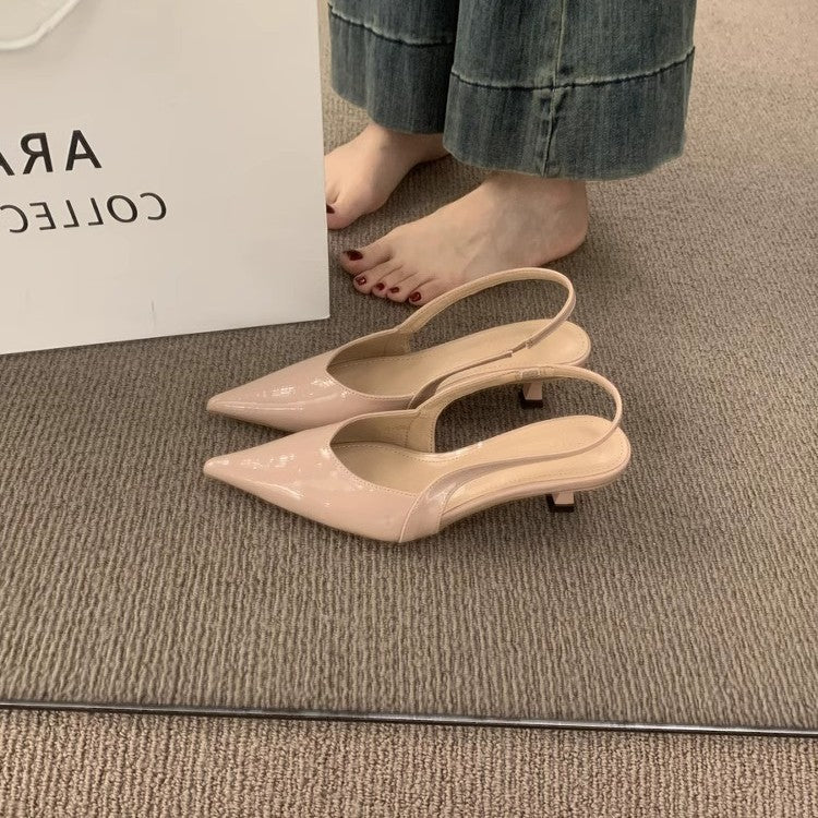 Damen Slingback-Pumps mit elegantem Design und glänzender Oberfläche EB