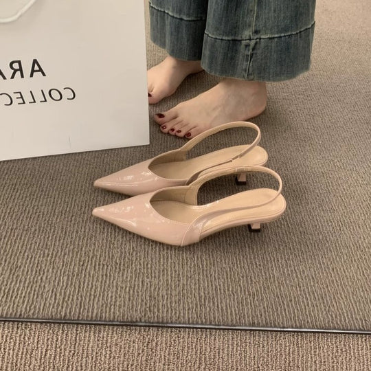 Damen Slingback-Pumps mit elegantem Design und glänzender Oberfläche EB