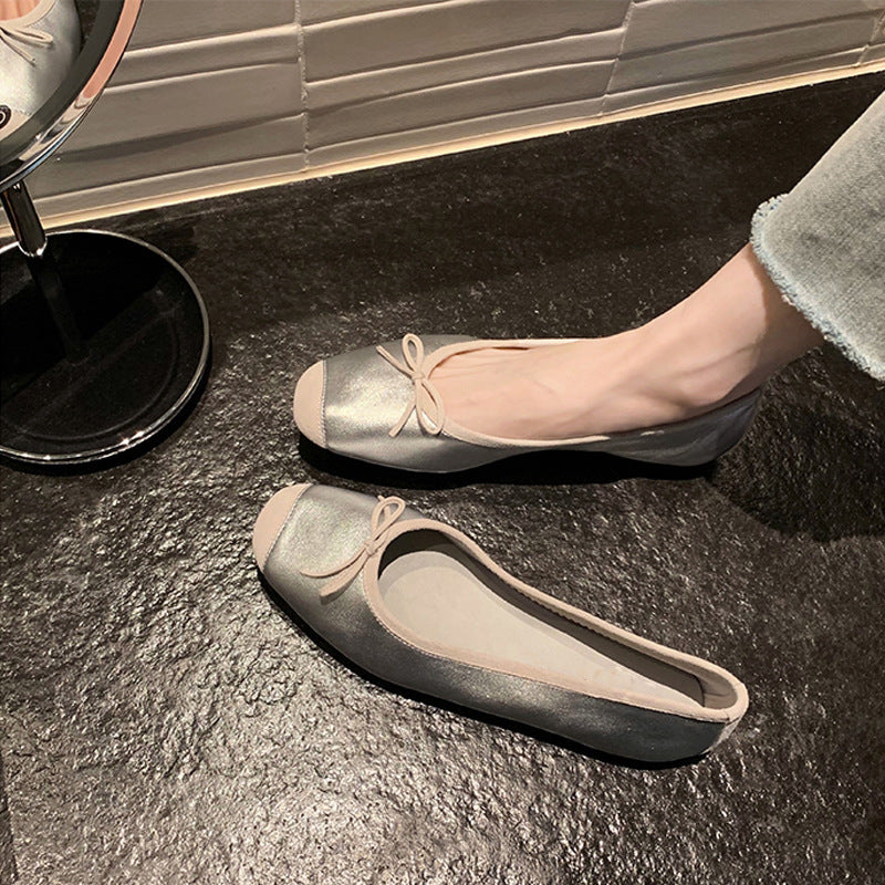 Damen elegante Ballerinas mit zartem Schleifen-Detail EB