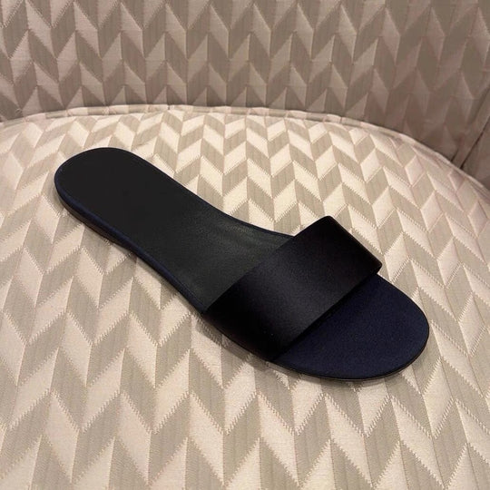 Damen Bequeme Slides mit breitem Riemendesign EB