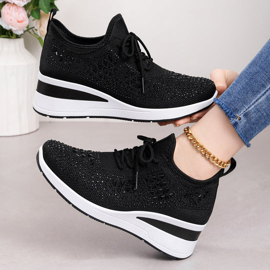 Damen Sneakers mit funkelnden Strass-Details und atmungsaktivem Obermaterial EB