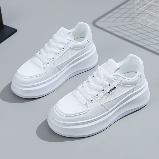 Damen modische Plateau Sneakers mit atmungsaktivem Netzmaterial und schockabsorbierender Sohle EB