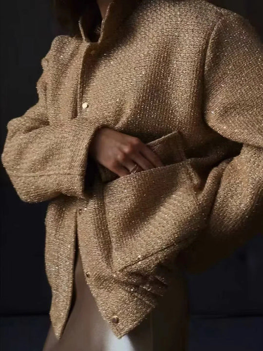 EB | Gold Pailletten Stehkragenjacke
