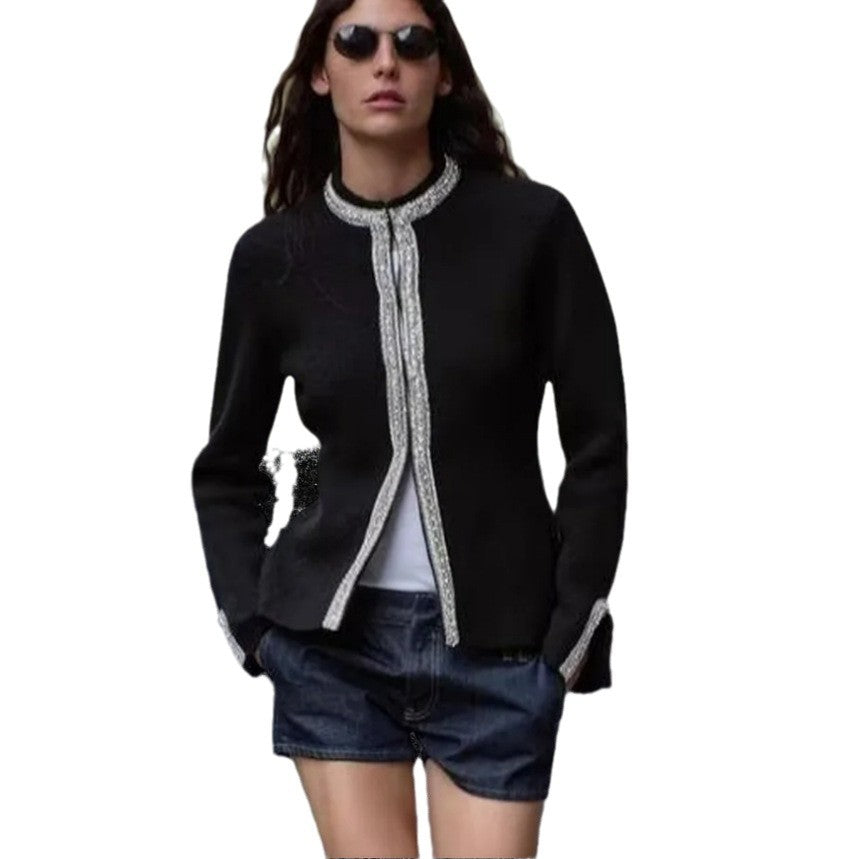 Damen Elegante Blazerjacke mit feinen Borte-Details EB