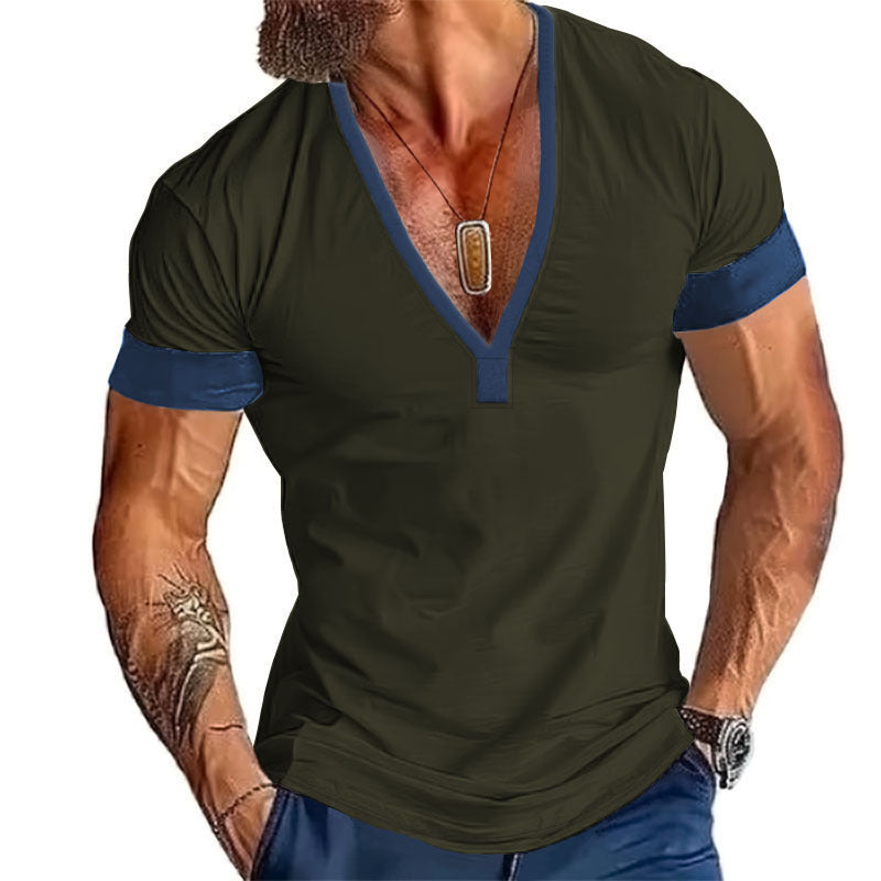 Herren modernes V-Ausschnitt T-Shirt EB