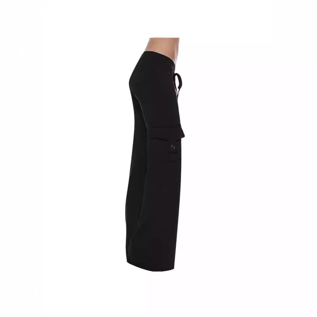 Damen Bequeme Freizeithose mit seitlichen Taschen und elastischem Bund EB