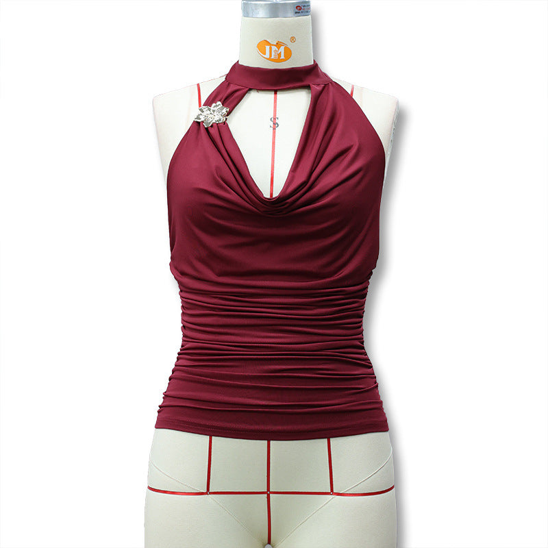 Damen Elegantes Wickeltop mit Raffungen EB