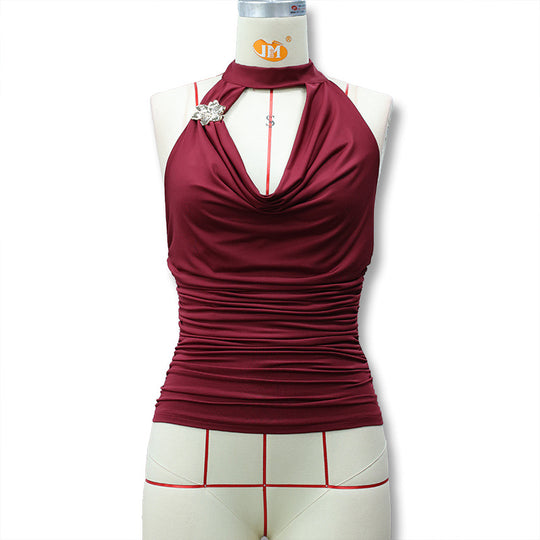 Damen Elegantes Wickeltop mit Raffungen EB
