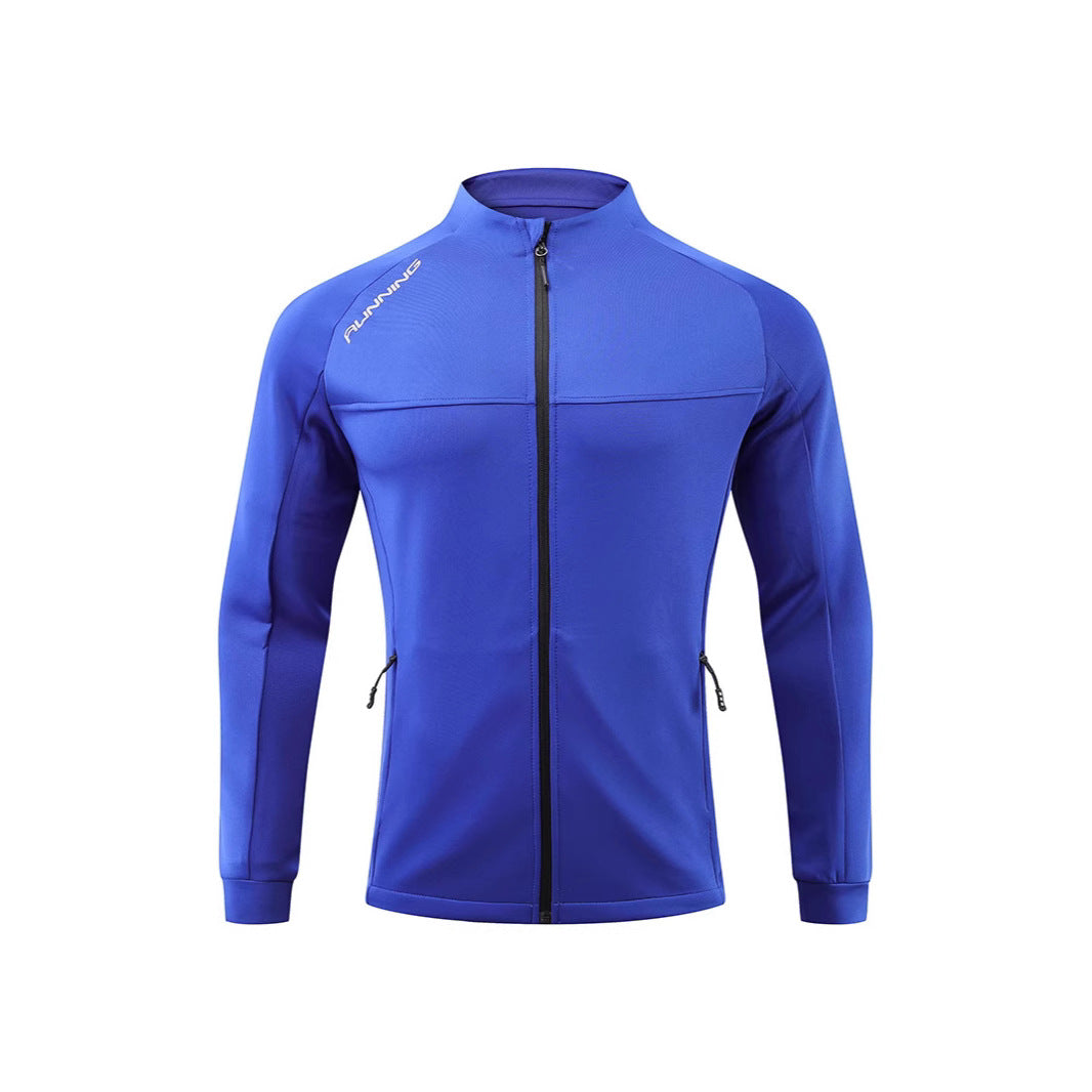 Herren Eng anliegende atmungsaktive Laufjacke mit durchgehendem Reißverschluss und Reißverschlusstaschen EB