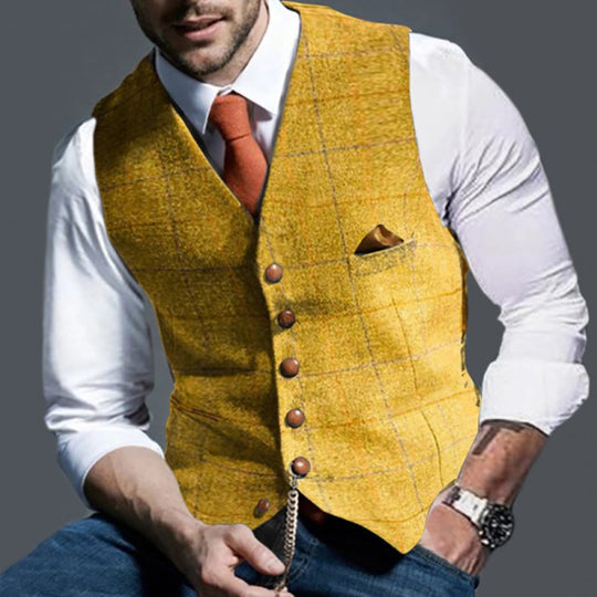 Herren stilvolle elegante Weste mit feinem Stoff EB
