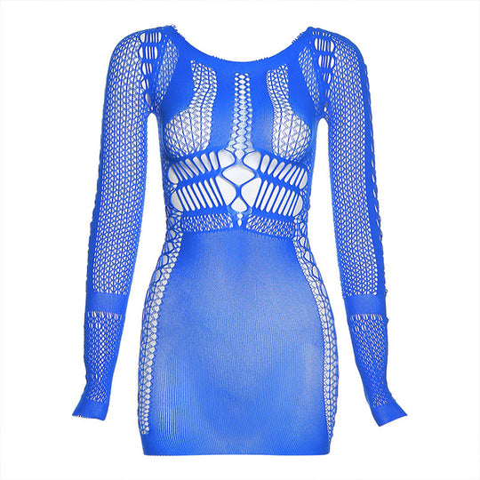 Damen Netzkleid mit langen Ärmeln EB