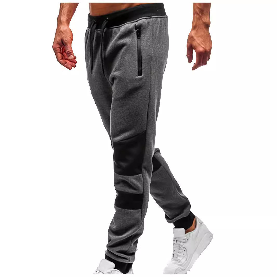 Herren nan schmal geschnittene Jogginghose mit Reißverschlusstaschen, elastischem Komfortbund und verstärkten Knie-Paneelen EB
