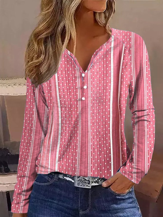 Damen gestreiftes Langarmhemd EB